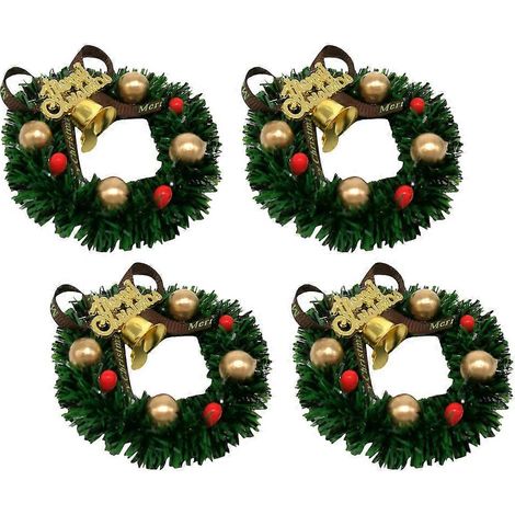 Couronne de Noël décorative à suspendre, 8 guirlandes vertes (1/5)