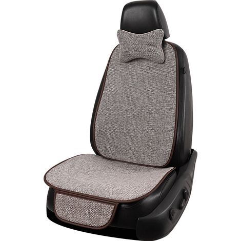 Coussin de siège auto universel, en coton et lin, respirant, absorbant la transpiration et antidérapant. Adapté à toutes les saisons, il offre un confort optimal et une sensation de douceur au toucher