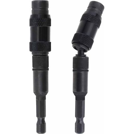 2pcs Porte-Embouts Pivotants avec Tige Hexagonale 1/4 Pouce Porte Embouts Pivotant à 20° Extension Flexible Support de Pointe de Foret Drill Changement de Verrouillage