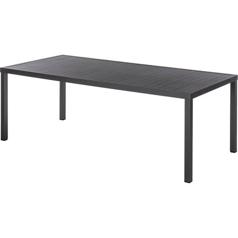 Hesperide – Table de jardin rectangulaire 8 places en aluminium traité époxy – Design moderne graphite – Pieds réglables pour stabilité – 210 x 100 x 73 cm