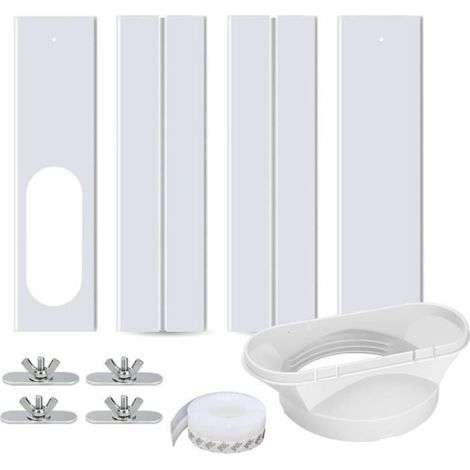 Kit de glissière de fenêtre réglable pour climatiseur portable - Pare-Brise de climatiseur - 1/2 Pcs - Blanc (1/4)
