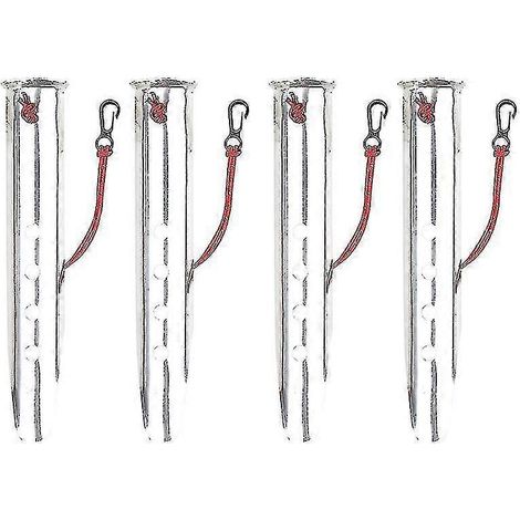 Lot de 4 piquets de tente pour neige et sable, piquets de camping en aluminium en forme de U de 23 cm pour le camping, la plage, les activités de plein air et le sable. (1/5)