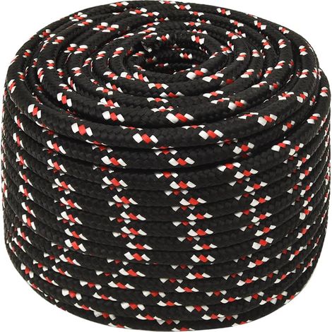 Corde de bateau, Corde de Chanvre, pour la Décoration, le Bricolage, le Jardinage Noir 14 mm 100 m Polypropylène OIB4962E (1/4)