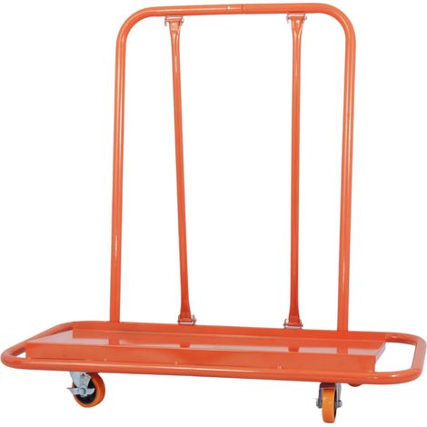 Chariot pour plaques de plâtre acier 1000 kg avec roulettes, transporteur robuste orange pour panneaux (1/5)