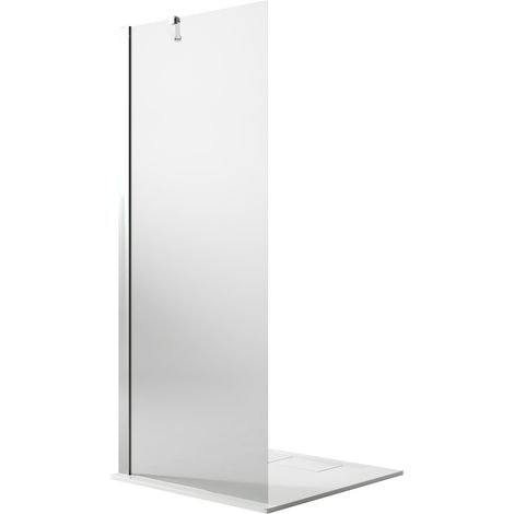 Duschwand klarglas mit anti-kalk Behandlung h 190 mod Walk In Flip 26 cm
