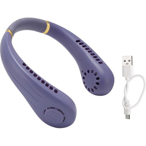 Collier climatiseur silencieux sans pale, ventilateur portable réutilisable en silicone, refroidissement autour du cou, sans bruit. (1/5)