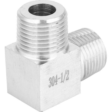 Raccord coudé 90° mâle-mâle BSPT 1/2, connecteur tuyau en acier inoxydable 304 (1/4)