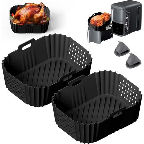 2PCS Moule Silicone, Ouverture Latérale, Antiadhésif, Résistant Chaleur, Pour Ninja Double Stack XL (1/5)