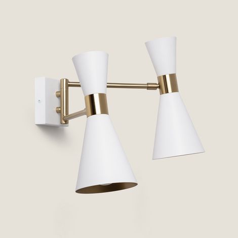 Lámpara de Pared Orientable Metal 2 Focos Jigger Blanco (1/4)