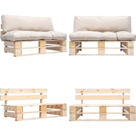 Canapé de jardin palette avec coussins sable Pinède - Canapé Jardin - Canapé Palette - Mobilier De Jardin - Meubles De Jardin - Terrasse - Home & Living (1/5)