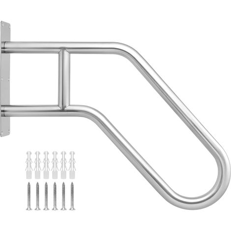 main courante en forme de u en 304 acier inoxydable de 60 cm, rampe d'escalier extérieure, rampes pour 1 à 3 marches, pour jardins, hôtels, écoles, maisons de retraite (1/5)