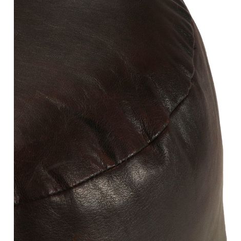Pouf 60 x 30 cm Marron foncé Cuir véritable de chèvre CFW850194 (1/3)