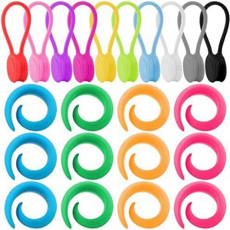 Lot de 22 pinces à canette, pinces pour cercles à broder, protège-canettes en silicone, pinces de couture pour le quilting et le quilting (1/4)