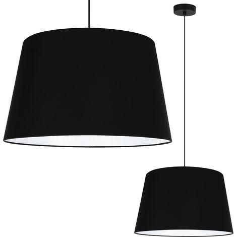 Gaja Kegel-Pendelleuchte, schwarz, 1-teilig, schwarzer Lampenschirm, 44 cm (1/5)