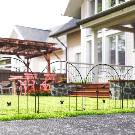 Clôture de jardin décorative 300 x 70 cm en acier noir DESVIAE (1/5)