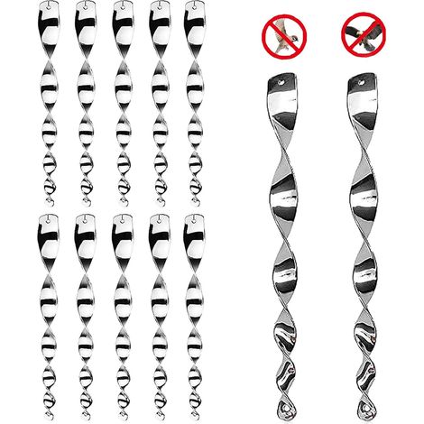 12 piezas de espiral reflectante de 30 cm, repelente de insectos de 360 grados para pájaros, utilizado para jardines domésticos, balcones y huertos. (1/5)
