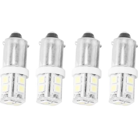 4 ampoules LED blanches à culot T11 BA9S 233 à baïonnette, 10 SMD, pour voiture (1/5)