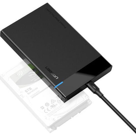 Carcasa externa para HDD/SSD de 2,5" ugreen US221, SATA 3.0, USB-C, 50 cm (negra)