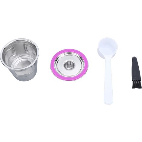 Dosettes Réutilisables Acier Inoxydable Compatible Keurig K10 Plus K45 K55 Filtre à Café Lavable avec Cuillère et Brosse (1/5)