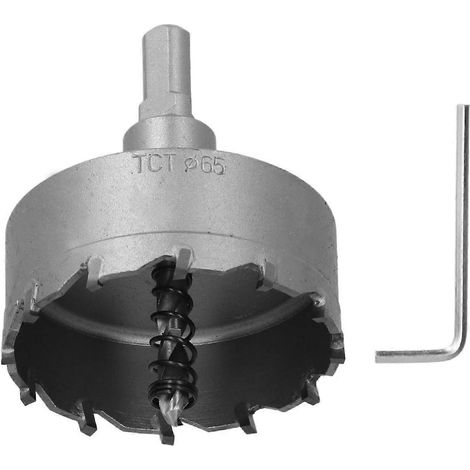 Hartmetallzahn-Lochsäge, Hochleistungs-TCT-Bohrer, Lochöffner für Edelstahl-Metallplatten, 65 mm