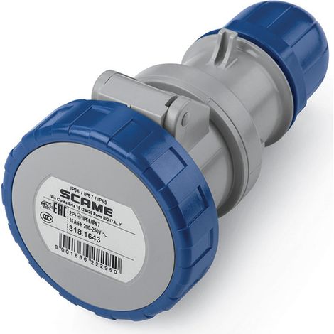 Fiche Industrielle 16A IP66 Optima SCAME 2P + TT (1/2)
