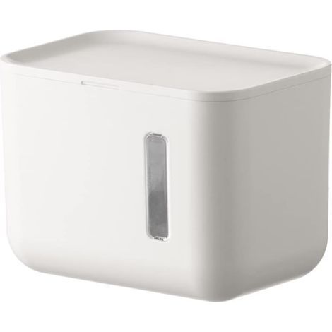 Toilet Roll Holder Wall Mounted Self Adhesive White ABS Plastic with Visible Window Toilet Roll Dispenser Waterproof Dustproof Cat Resistant (1/5)