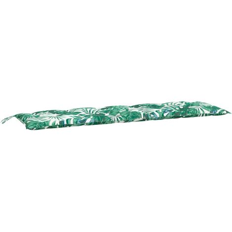 vidaXL Cuscini Panca Giardino 2 pz a Foglie 180x50x7cm Tessuto Oxford