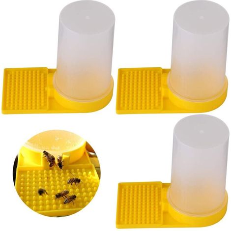 3er-Set Bienentränken, Futtertrichter für Bienenstöcke, Futtertrichter aus Kunststoff für Bienennester, Imkerzubehör, Imkereiausrüstung – Crezuo