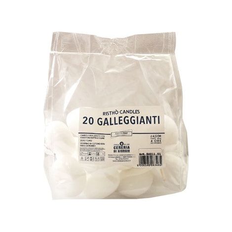 Cereria Di Giorgio Candele Galleggianti Ø 4,5 cm H. 2,7 cm (20 pz) - Bianco