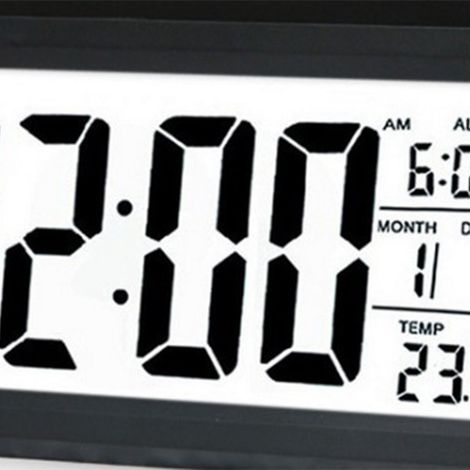 Reloj despertador digital LED recargable con termómetro para niños y estudiantes, modelo de plástico negro, tamaño 13,6 x 7 x 4,6 cm. (1/5)