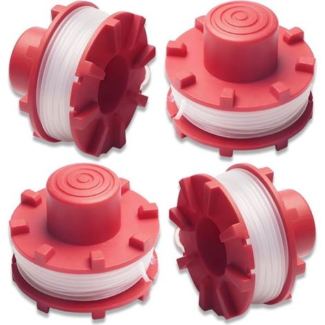 Set mit 4 Ersatzspulen für Trimmerfäden, kompatibel mit Einhell GE-CT 36/30Li, 8 m Länge, 2 mm Durchmesser, Nylonspulen (1/5)