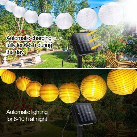 Outdoor String Lights 6.5M 30 LED Outdoor Solar String Light Waterproof Solar Lantern Decorative Solar Lantern for Garden Patio Yard Wedding Party Christmas - Warm White-Fei Yu (1/3)