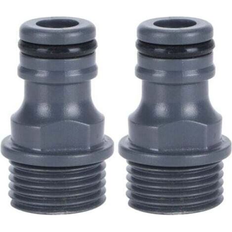Connecteur rapide pour tuyau d’arrosage (2 pièces) – PVC résistant, filetage mâle 3/4″, compatible robinetterie et lave-linge (1/5)