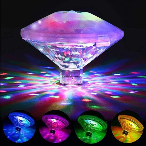 Farbige Schwimmbad-Schwimmlampe, Disco-Badeleuchte, IP68 tauchbares LED-Licht, LED-Unterwasserlicht mit 7 Modi für Badezimmer, Spa, Pool, Tauchlampen (1 Stück)