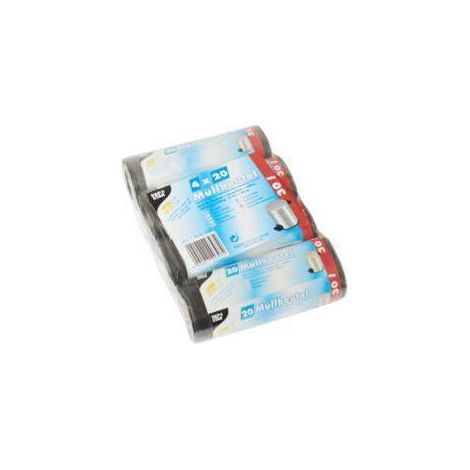Lot de 80 sacs poubelle LDPE 17µ, 30 litres, gris (1/2)