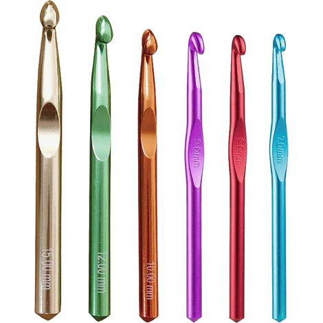 Ensemble de grands crochets en aluminium, 7 mm, 8 mm, 9 mm, 10 mm, 12 mm, 15 mm, crochets standard de grande taille. (1/4)