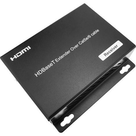 BeMatik - Extension HDMI UltraHD 4K 2K FullHD 1080p Cat.5e Cat.6 Compatible avec HDBaseT HDBT POC 100m - Récepteur (1/5)