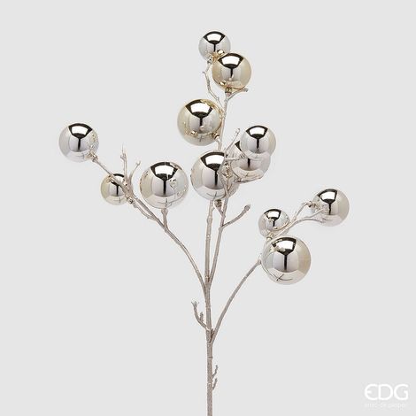 EDG Enzo De Gasperi Decoro Natale PalleMix Ramo X 12 H 53 Cm Light Gold (1/2)
