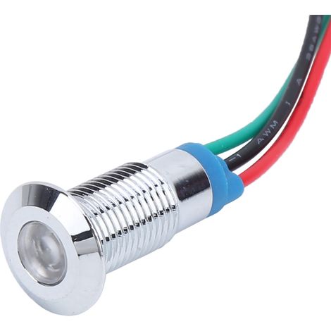 4 Pièces LED Lumière Signal Métal Étanche 2 Couleurs 8mm 12-24V (Rouge Vert) Anode Commune (1/5)