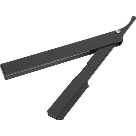 Tondeuse à barbe pliable rotative à 330 degrés en acier inoxydable, tondeuse droite manuelle de sécurité pour hommes (1/5)