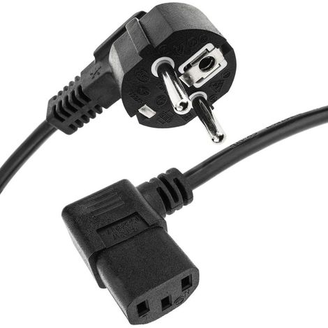 Câble d'alimentation électrique IEC-60320 C13 coudé à Schuko mâle de 1,8 m (1/5)