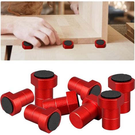 Stück 19/20 mm Werkbankstifte aus Aluminiumlegierung, Holzbearbeitungs-Spannstifte mit rutschfester Unterlage für Werkbank-Hobelbank-Aufsatz (Rot, 20 mm)