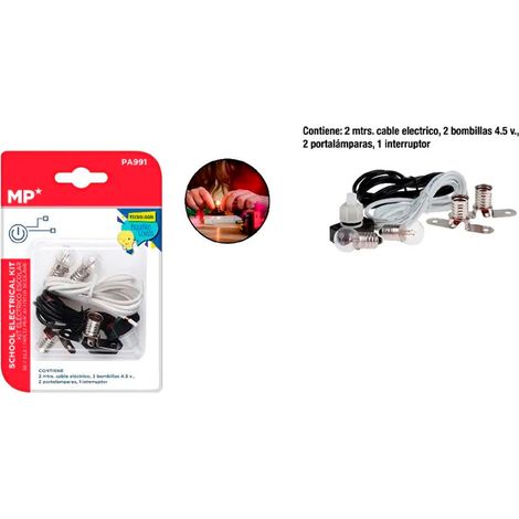 Kit eléctrico para trabajos escolares, bombillas
