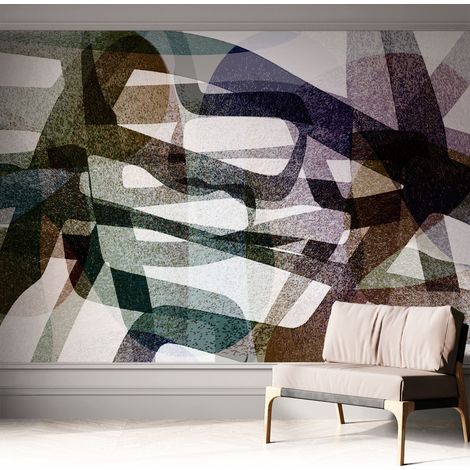 Papier peint adhésif décoratif pour salon chambre et cuisine Facile à poser avec colle Arcs colorés 312x219 cm (1/5)