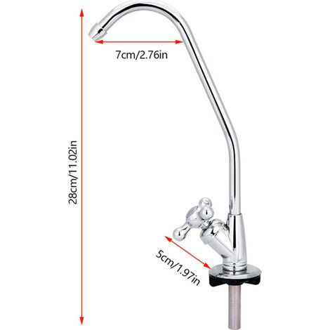 Küchenarmatur aus Zinklegierung, 1/4'' Trinkwasserfilter, Umkehrosmose, RO, Chrom