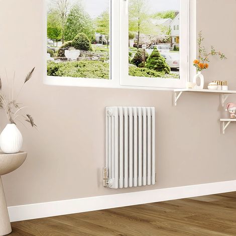 AICA 600x425mm White Horizontal Traditional Radiator Cast Iron 4 Column Heating UK (1/5)