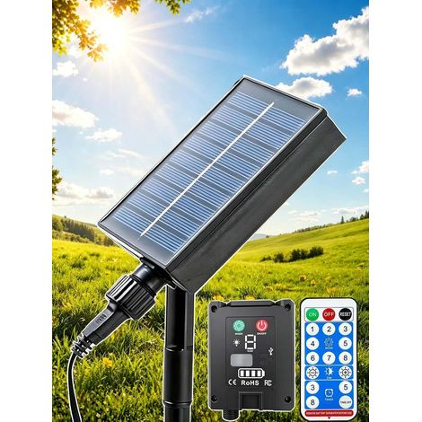 1200mAh Panneau Solaire pour Guirlande Exterieur;Sortie 24V/1.2W Mini Panneau Solaire Télécommande - 8 modes (1/5)