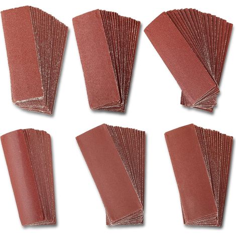 120 hojas de papel de lija de grano 80, 120, 180, 240, 400 y 600 para carpintería, acabado, pulido de esquinas y proyectos de bricolaje (1/5)