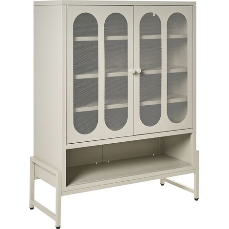 Sideboard mit 2 Türen SOLETTA Metall Hellbeige (1/5)