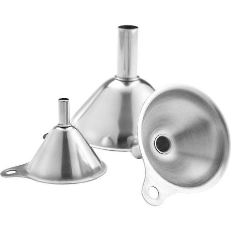 3-teiliges Küchensieb-Trichter-Set aus Edelstahl – Filterwerkzeug für Flüssigkeiten in der Küche-7.5X6.5CM-Silver (1/3)